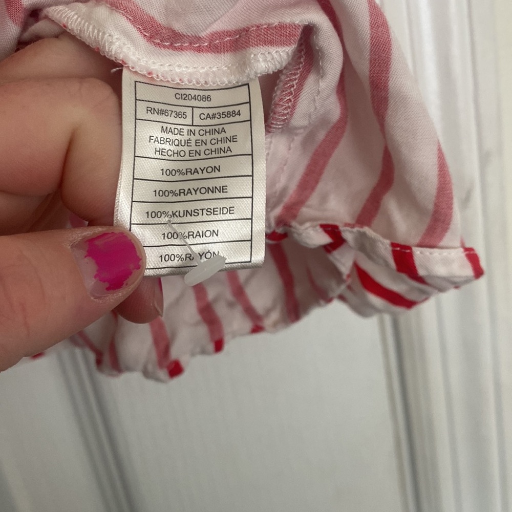 Cupcakes & Cashmere Red and White Striped Button Down Ruffle Tank - Picture 3 of 3